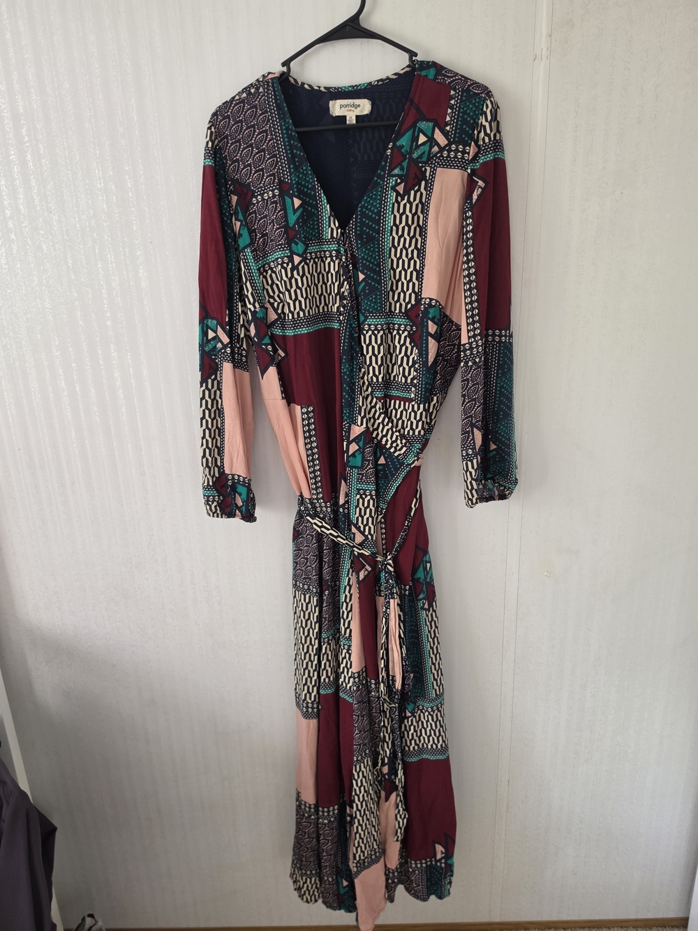 Plus Size 2 Wrap Maxi Dress in Burgundy & Teal - Porridge From Anthropologie